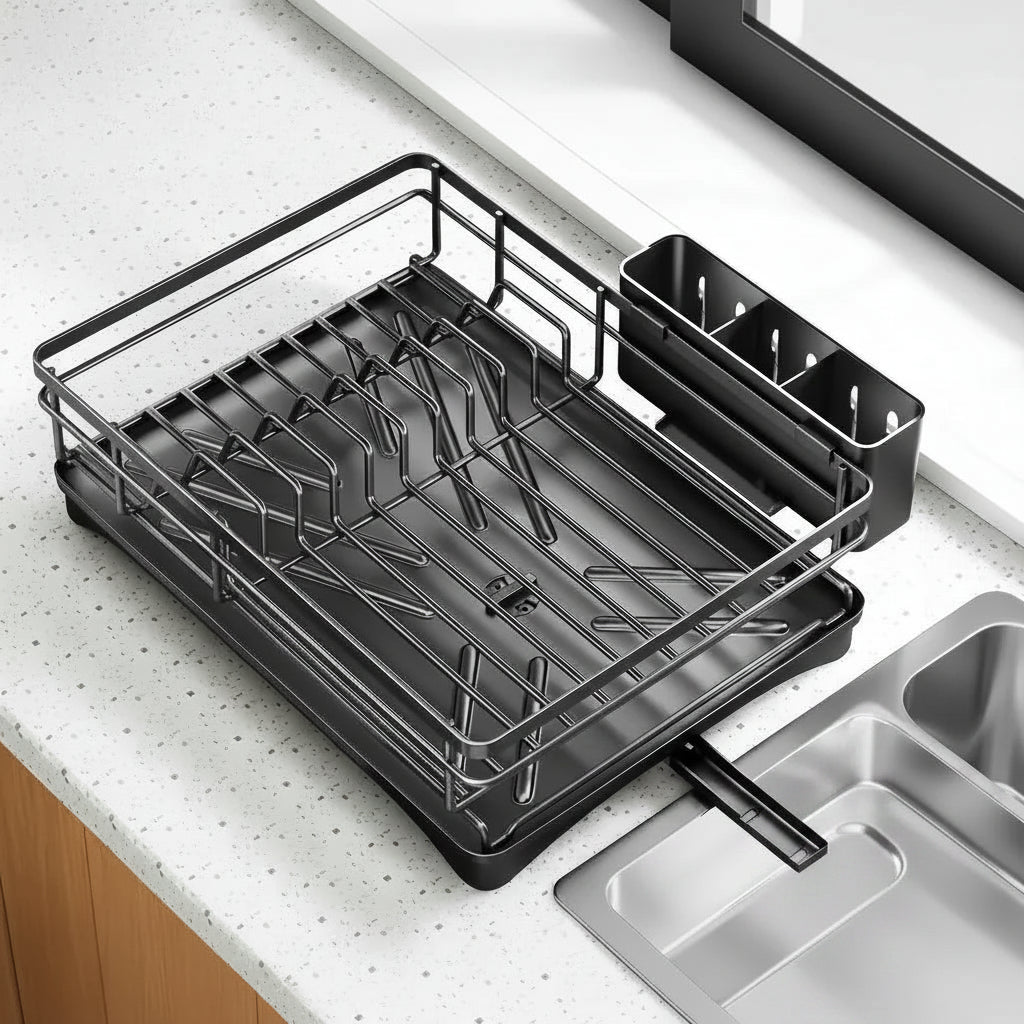 FLOWVA – Dish Drying Organizer with Practical Drip Tray Design