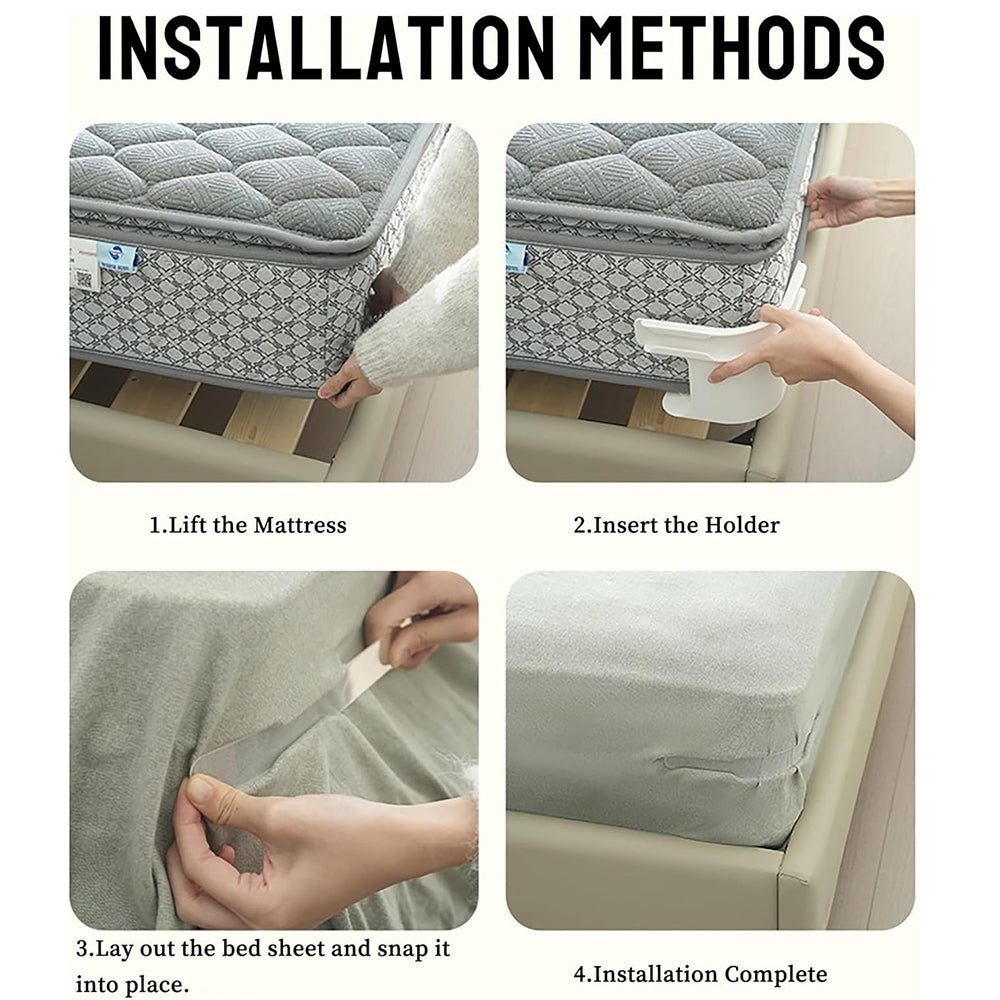 BEDGRIPORA – Hidden Bed Sheet Holders for a Smooth Sleeping Surface