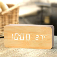 LUMIBARK – LED Alarm Clock – Natural wood digital desk clock