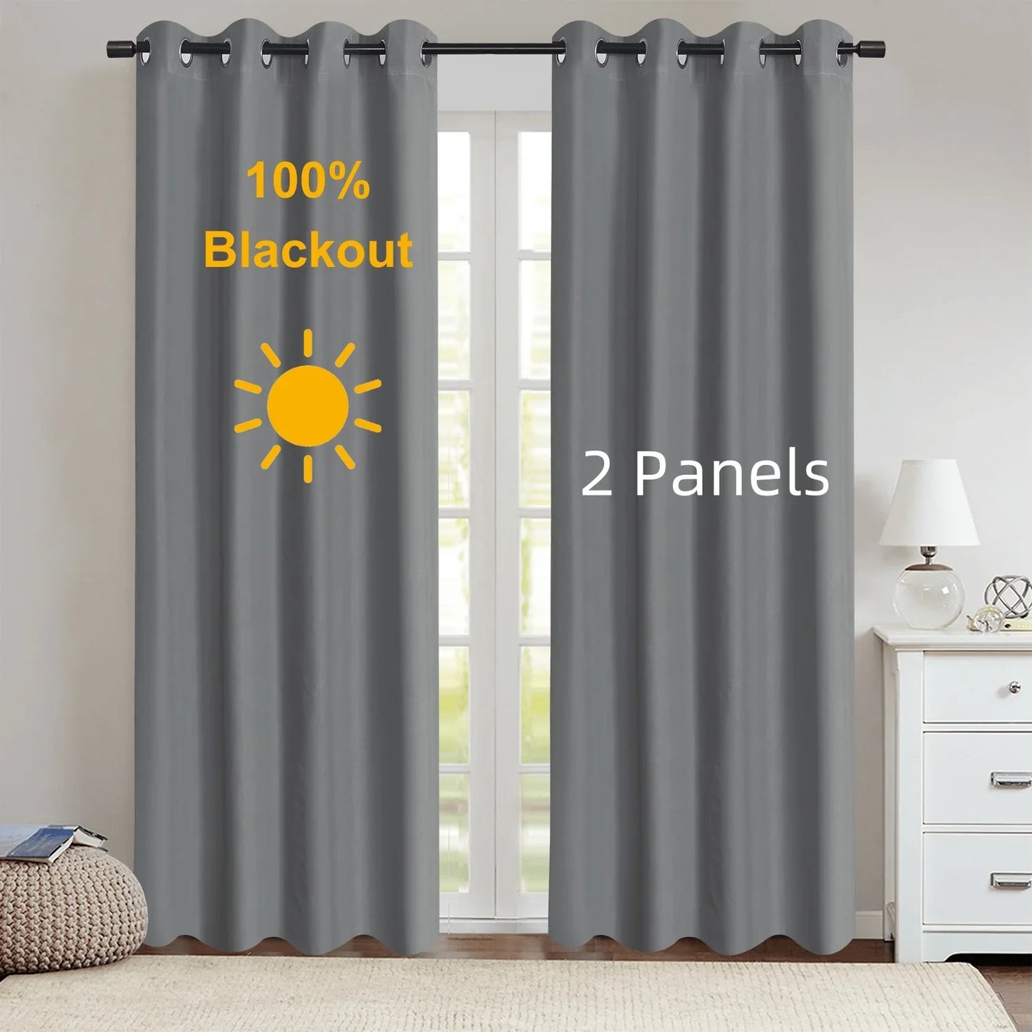 DARKLUX - Modern 100% blackout curtains with thermal coated lining for privacy and comfort