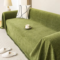 HERRAVIXA – Herringbone Sofa Cover with Decorative Fringe Detail