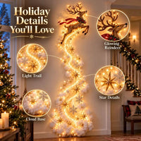 NOELRAILIX – Luz LED de parede em forma de comboio de Natal para uma decoração festiva mágica