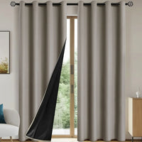 DARKLUX - Modern 100% blackout curtains with thermal coated lining for privacy and comfort