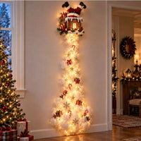 NOELRAILIX – Luz LED de parede em forma de comboio de Natal para uma decoração festiva mágica