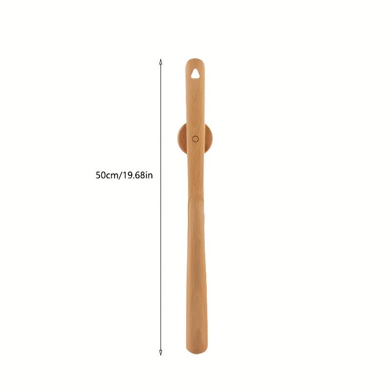 WOODSTEPPER – Wooden Shoe Horn – 50 cm ergonomic long-handle shoe helper designed for effortless, no-bend shoe wearing and daily comfort