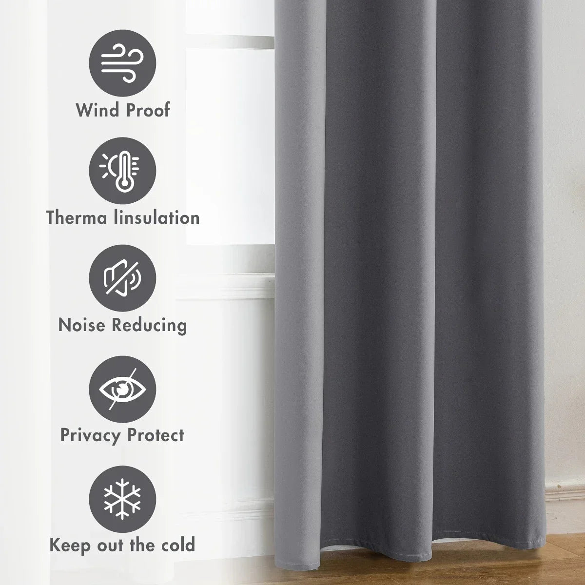 DARKLUX - Modern 100% blackout curtains with thermal coated lining for privacy and comfort