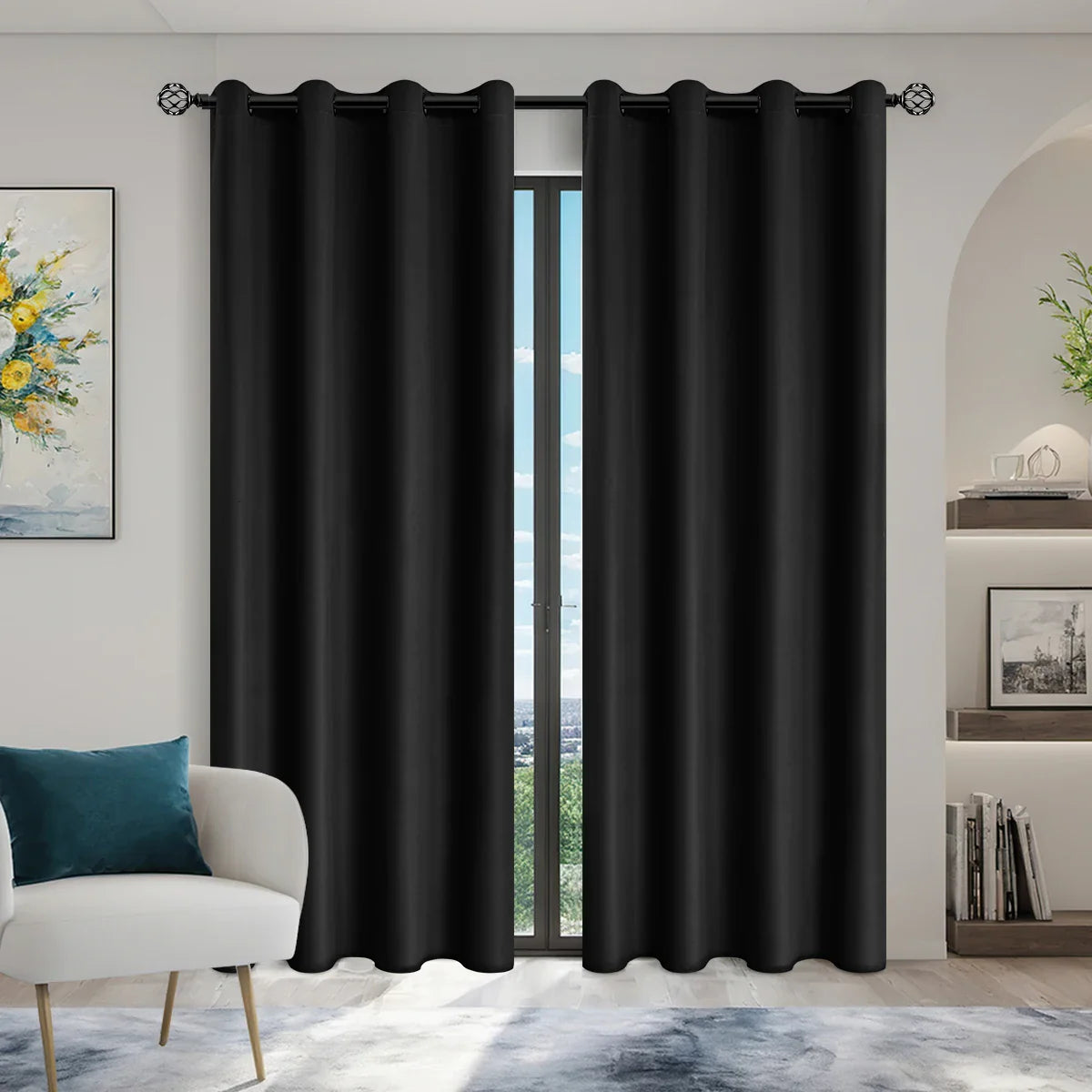 DARKLUX - Modern 100% blackout curtains with thermal coated lining for privacy and comfort