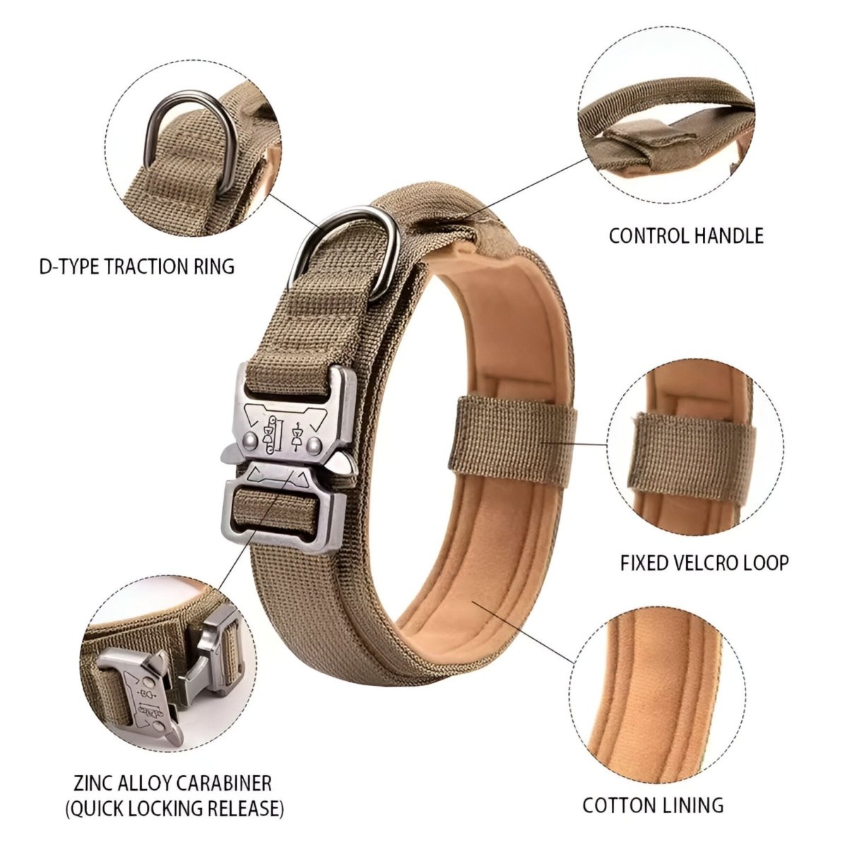 FLEXK9 – Tactical Dog Collar Set – Adjustable padded control collar