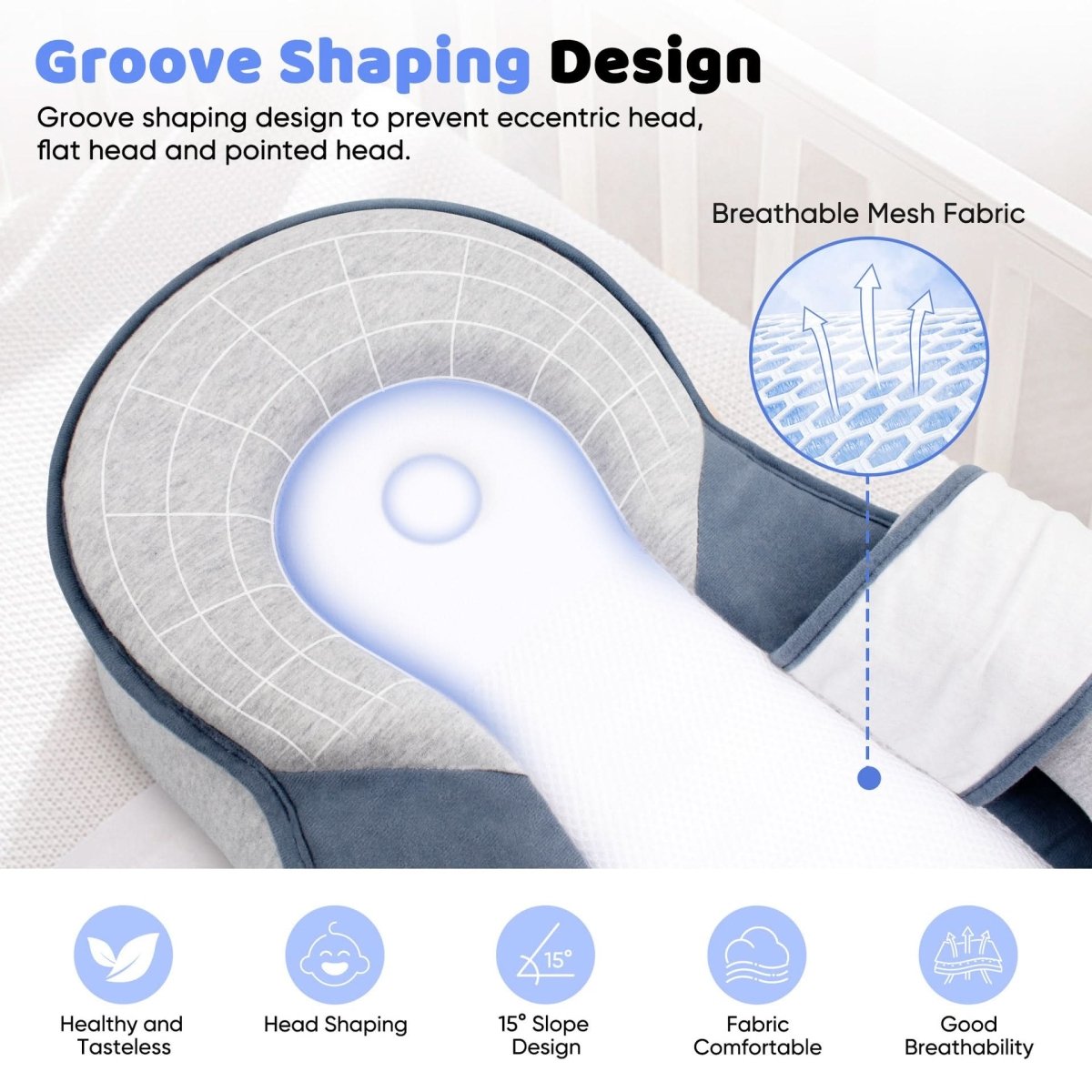 NESTLENAP – Ergonomic Baby Head Support Pillow Cushion