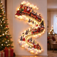 NOELRAILIX – Luz LED de parede em forma de comboio de Natal para uma decoração festiva mágica