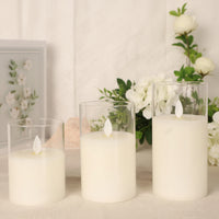 CANDLORA - Elegant ivory LED pillar candle set for safe, warm, and ambient home lighting