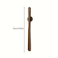 WOODSTEPPER – Wooden Shoe Horn – 50 cm ergonomic long-handle shoe helper designed for effortless, no-bend shoe wearing and daily comfort