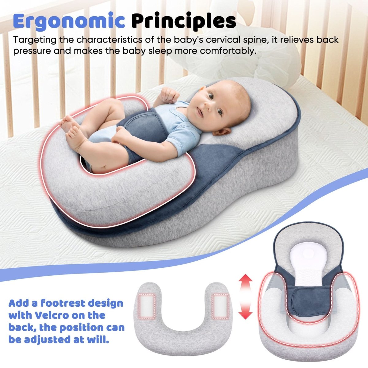 NESTLENAP – Ergonomic Baby Head Support Pillow Cushion