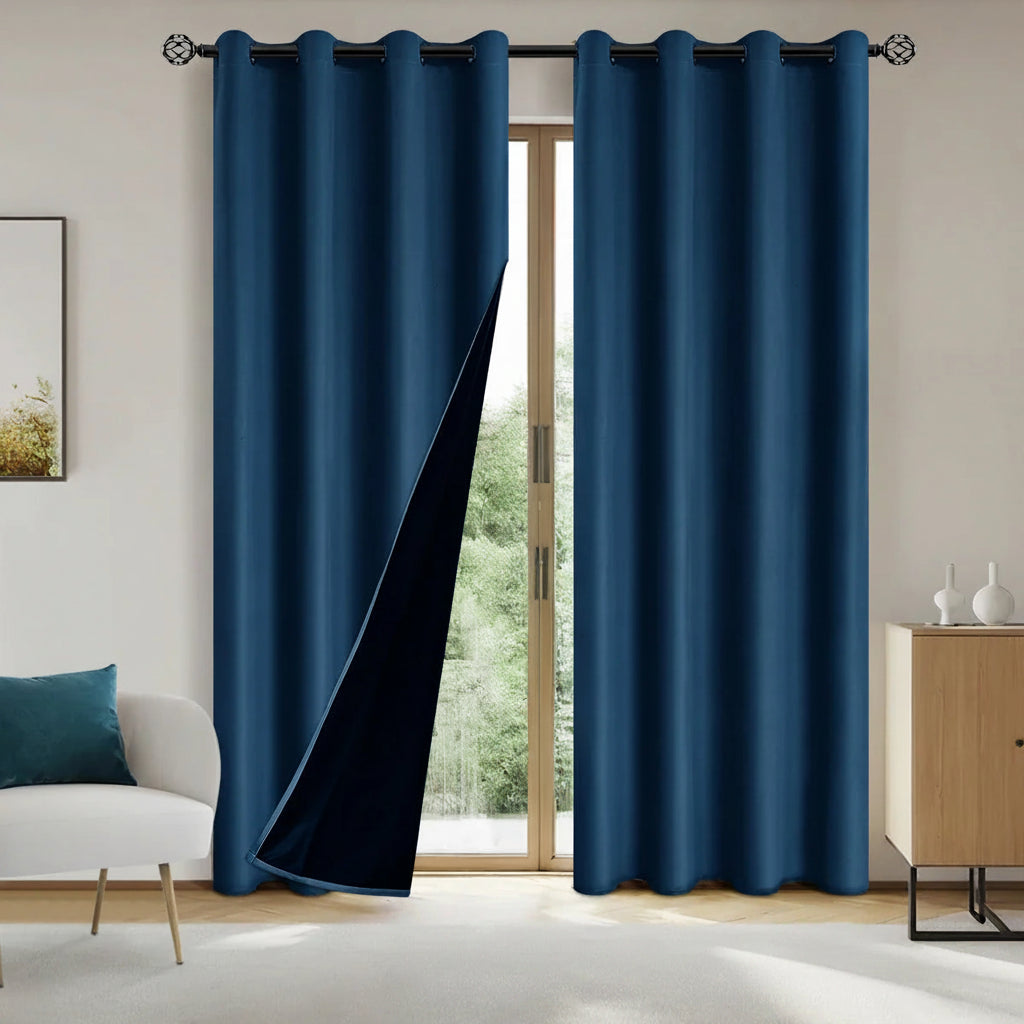 DARKLUX - Modern 100% blackout curtains with thermal coated lining for privacy and comfort