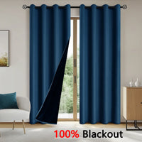 DARKLUX - Modern 100% blackout curtains with thermal coated lining for privacy and comfort