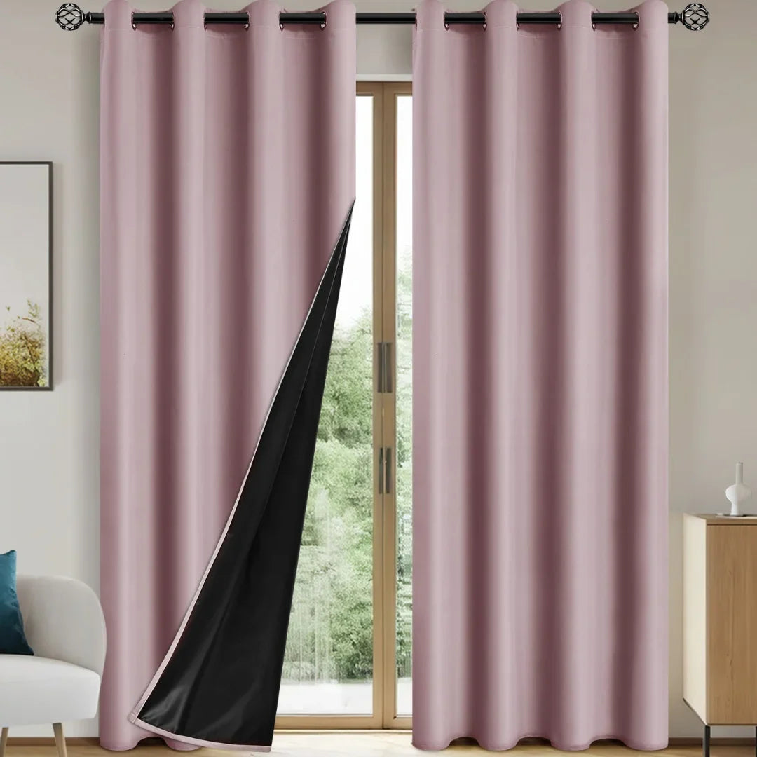 DARKLUX - Modern 100% blackout curtains with thermal coated lining for privacy and comfort