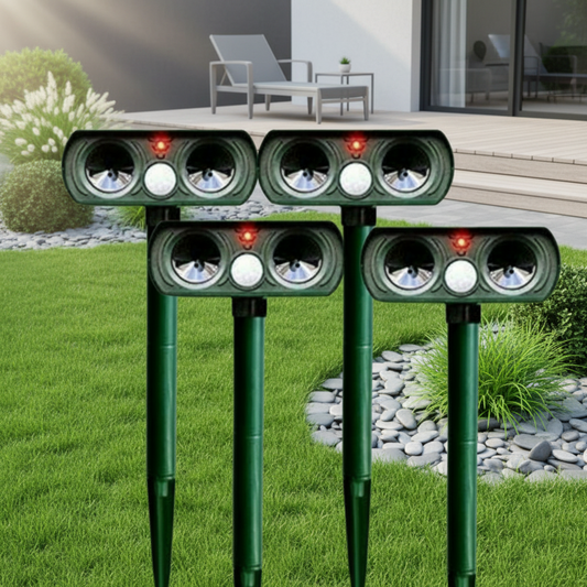 Solar Ultrasonic Animal Repeller - Motion Detection, Solar Powered, Weather Resistant Garden Protection 0