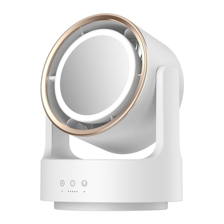 GLOWAIRIS – LED Mirror Desktop Fan for Fresh, Illuminated Spaces