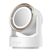 GLOWAIRIS – LED Mirror Desktop Fan for Fresh, Illuminated Spaces