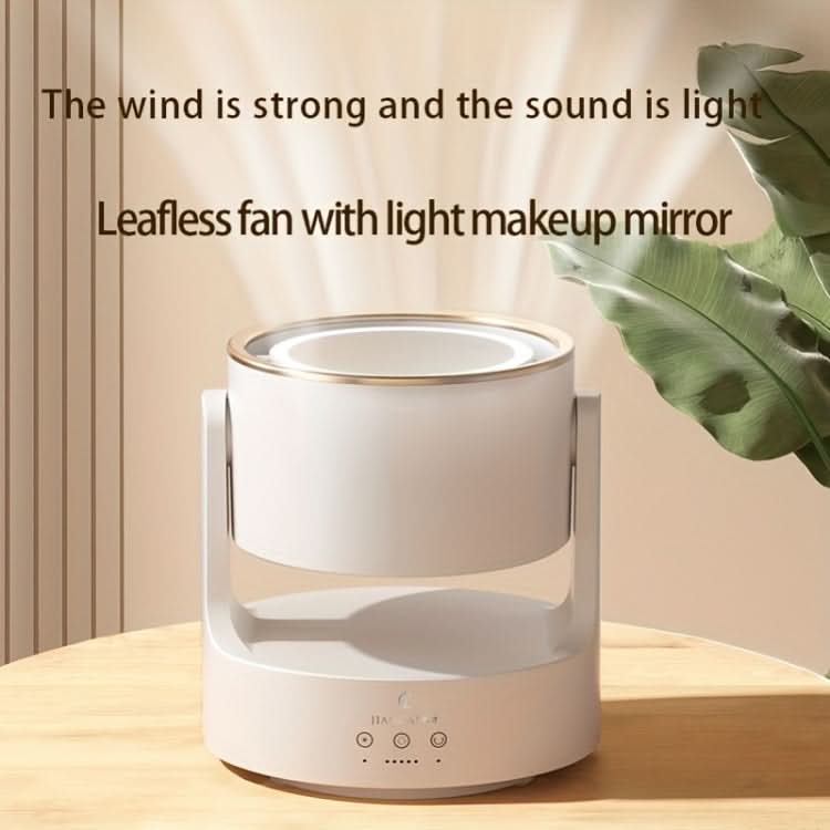 GLOWAIRIS – LED Mirror Desktop Fan for Fresh, Illuminated Spaces