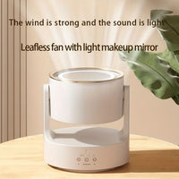 GLOWAIRIS – LED Mirror Desktop Fan for Fresh, Illuminated Spaces