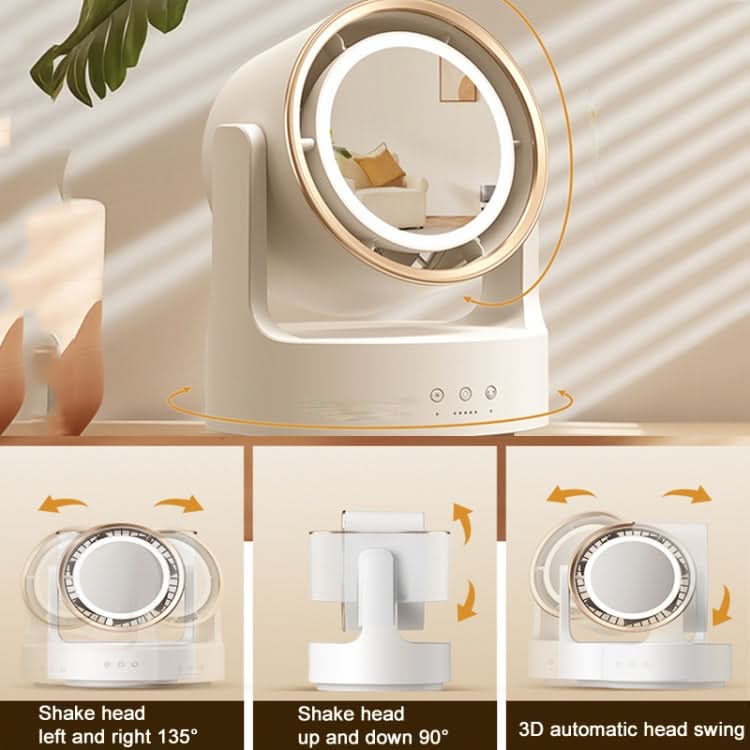 GLOWAIRIS – LED Mirror Desktop Fan for Fresh, Illuminated Spaces