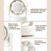 GLOWAIRIS – LED Mirror Desktop Fan for Fresh, Illuminated Spaces