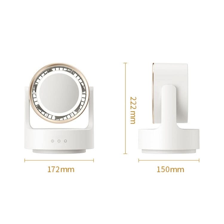 GLOWAIRIS – LED Mirror Desktop Fan for Fresh, Illuminated Spaces