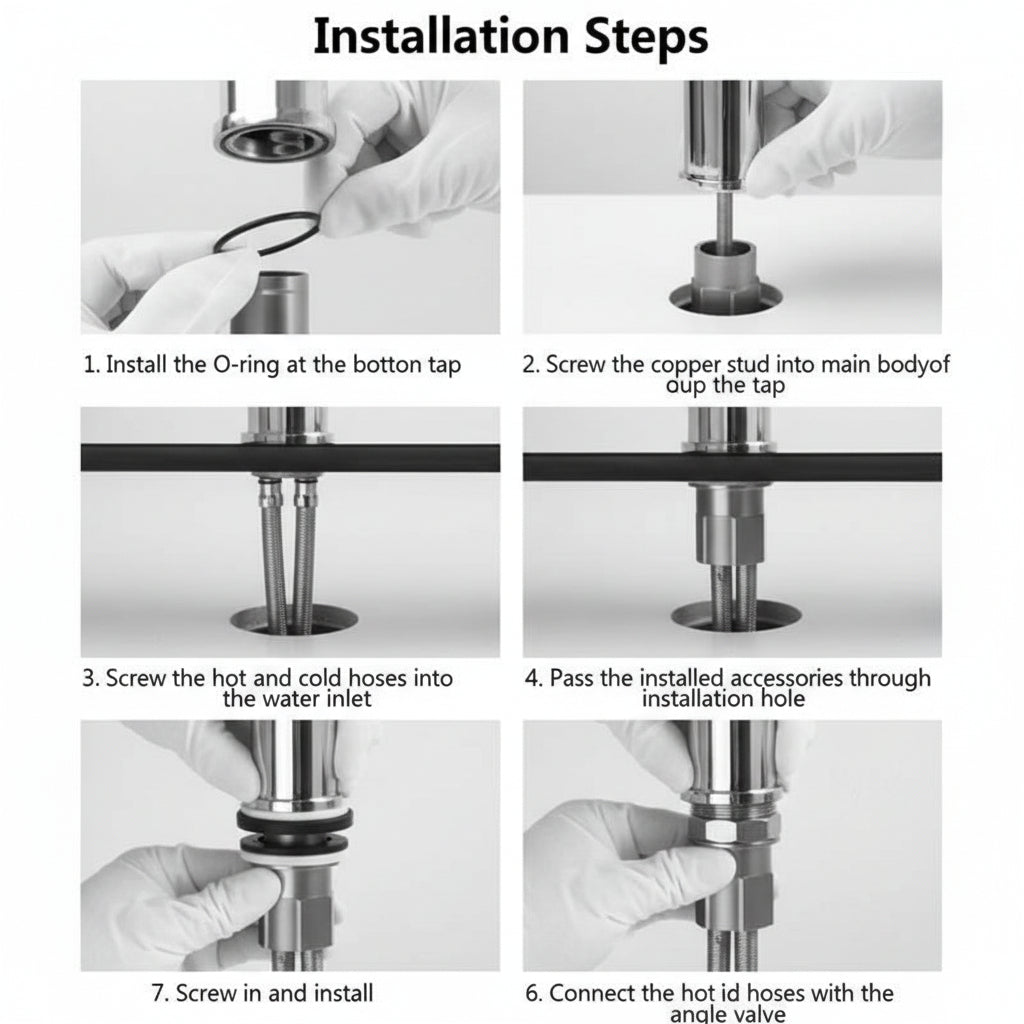 Universal Faucet Sprayer Attachment - 360° Flexible Sink Sprayer with Integrated Spray Function 6