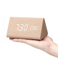 LUMIBARK – LED Alarm Clock – Natural wood digital desk clock