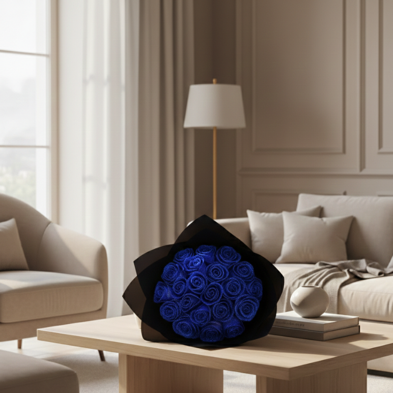 ROMANROSE - Eternal preserved rose in acrylic case for elegant romantic home décor and gifting