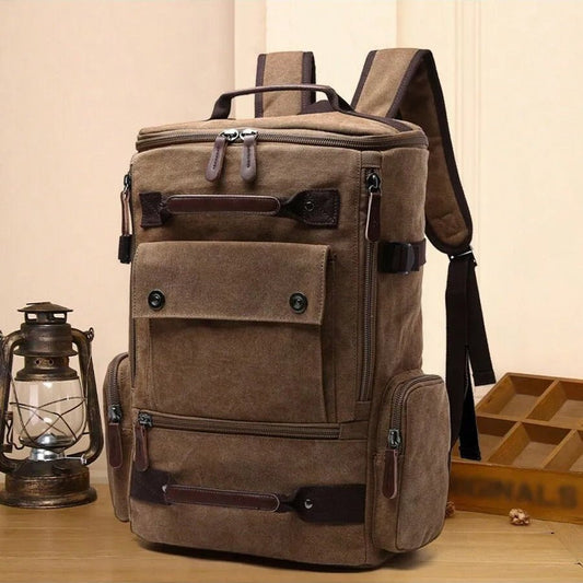 VintageCanvas - Stylish Travel Laptop Backpack with Ergonomic Design and Ample Storage 2