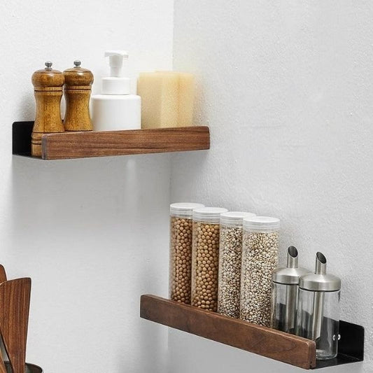 WOODSHELF – Bathroom Wall Shelf – Wood Finish Storage Rack