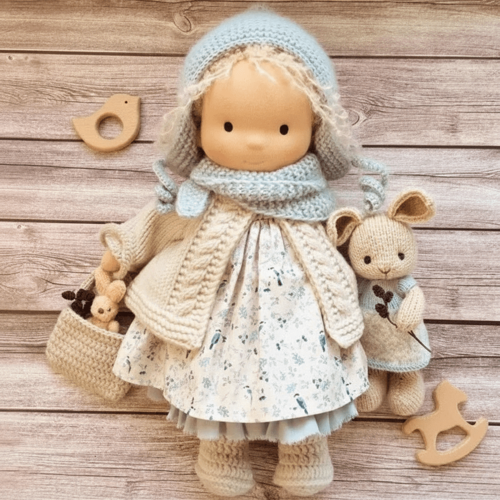 Waldolly - Handmade Cotton Waldorf Doll for Creative Imaginative Play 30
