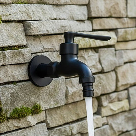 FLOWCRAFT – Matte Black Wall-Mounted Faucet for Kitchen, Bathroom & Outdoor Use