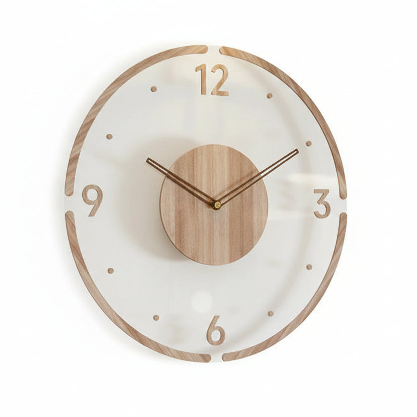 Lunovia - Silent Nordic Wooden Wall Clock