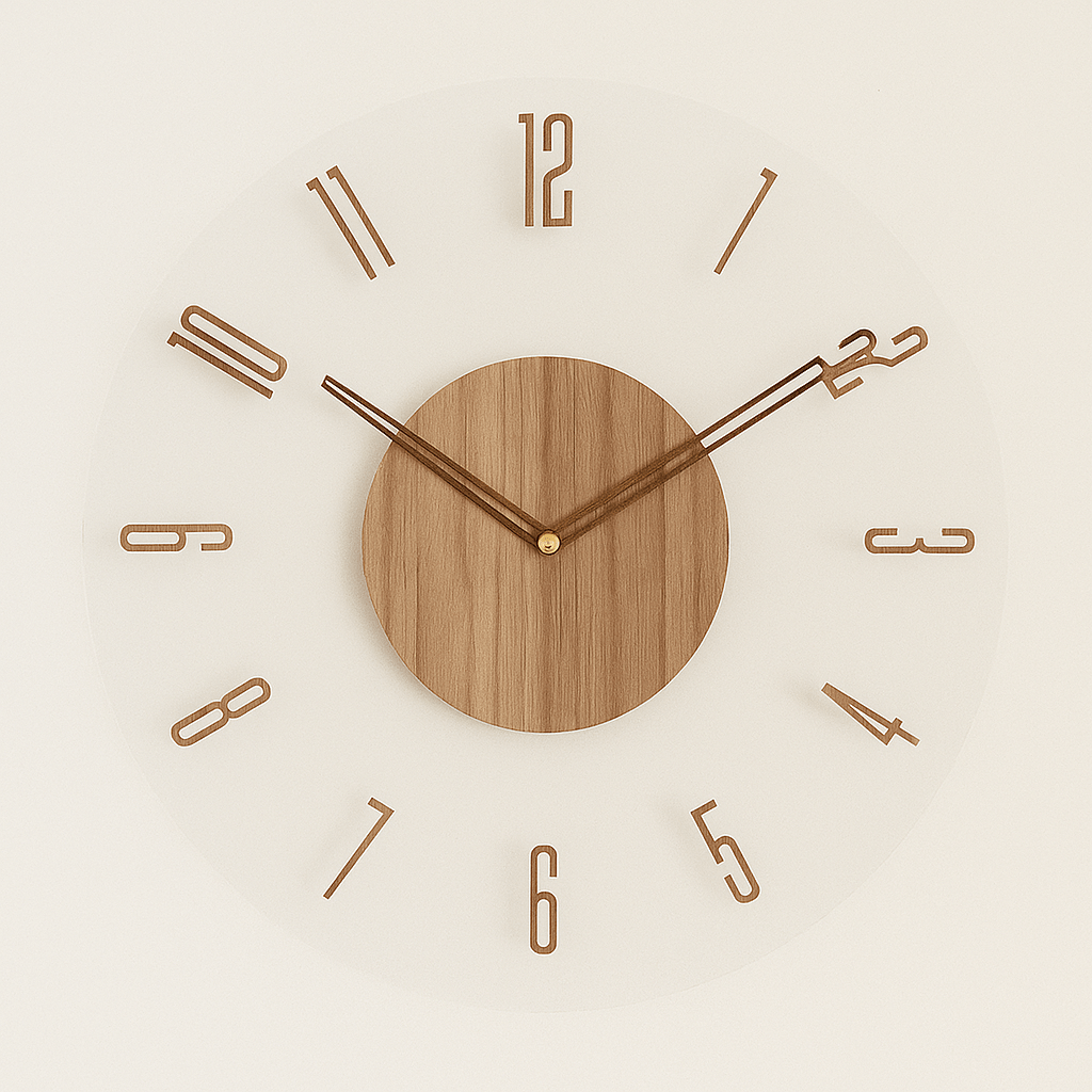 Lunovia - Silent Nordic Wooden Wall Clock