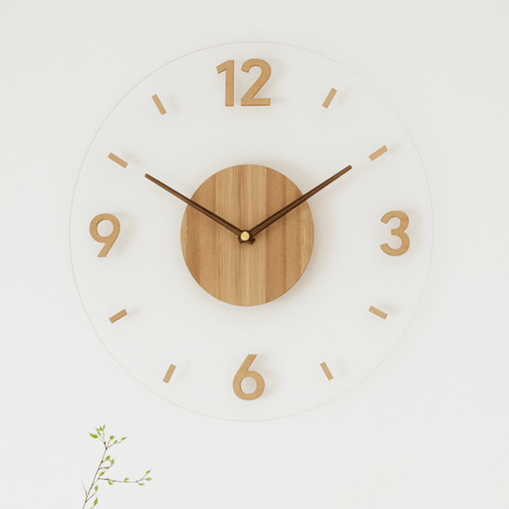 Lunovia - Silent Nordic Wooden Wall Clock