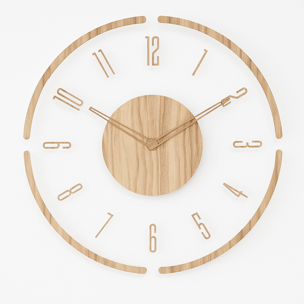 Lunovia - Silent Nordic Wooden Wall Clock