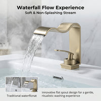 BRASSWAVE - Brushed Brass Waterfall Basin Faucet