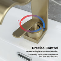BRASSWAVE - Brushed Brass Waterfall Basin Faucet