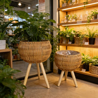 RATTANLUX – Boho Basket Planter Set for Indoor Greenery Styling