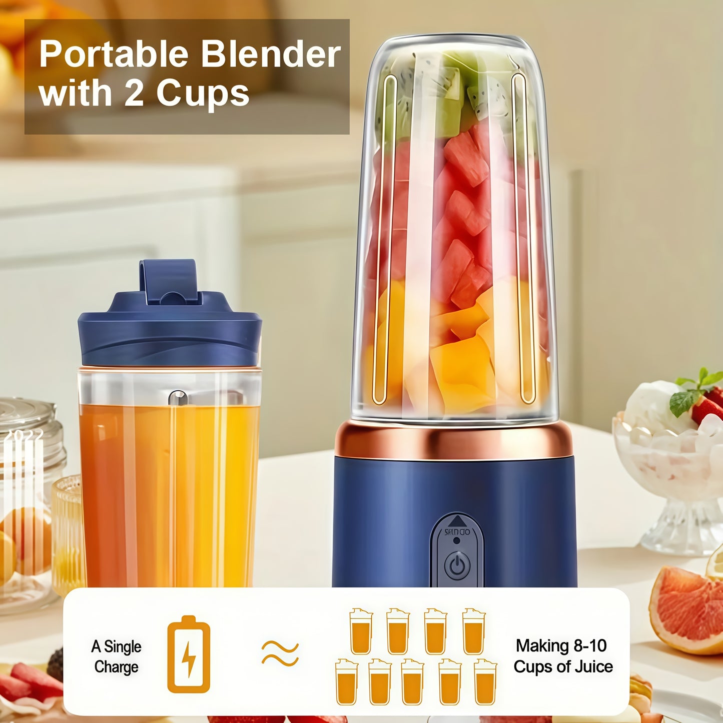FRUITWAVE – USB Rechargeable Juicing Cup for Outdoor and Office Use