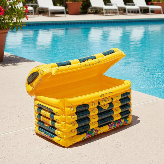 Treasura - Enfriador inflable en forma de cofre del tesoro pirata