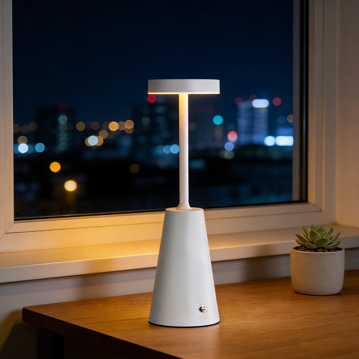 GLOWCONE – Touch Dimmable Metal Table Lamp for Modern Interiors