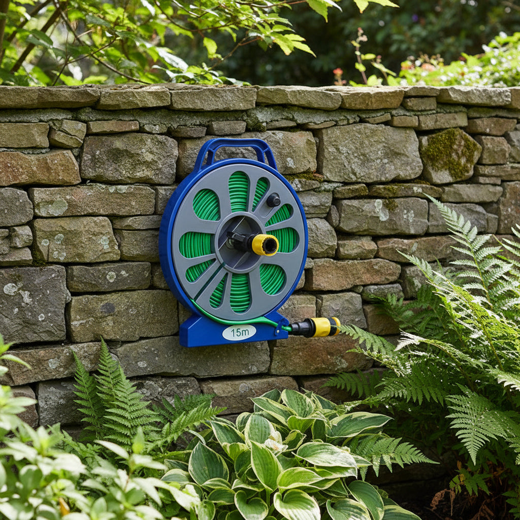 HYDROREEL – Durable Braided Hose with Water Gun and Adapters