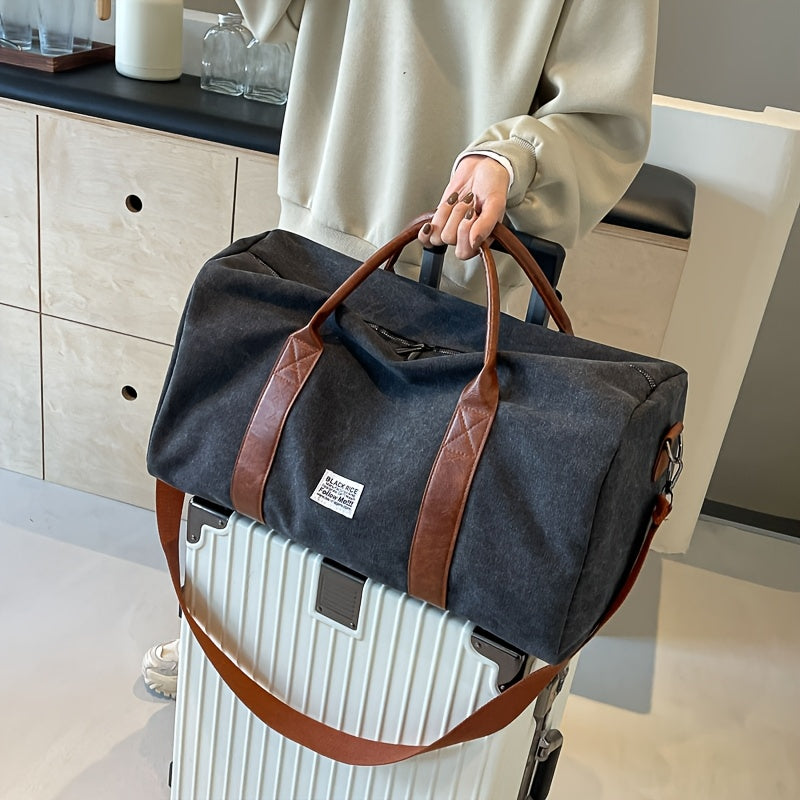 DUFFELLIVA – Washed Vintage Weekender Bag with Multi-Purpose Storage
