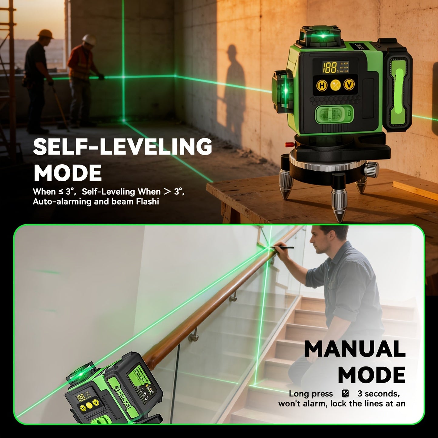 LEVELVEX – 360 Laser Level Tool for Precision Construction Alignment