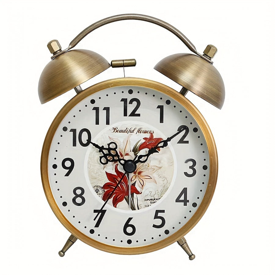 TIMEBELL - Scandinavian vintage luminous twin bell alarm clock with classic metal design