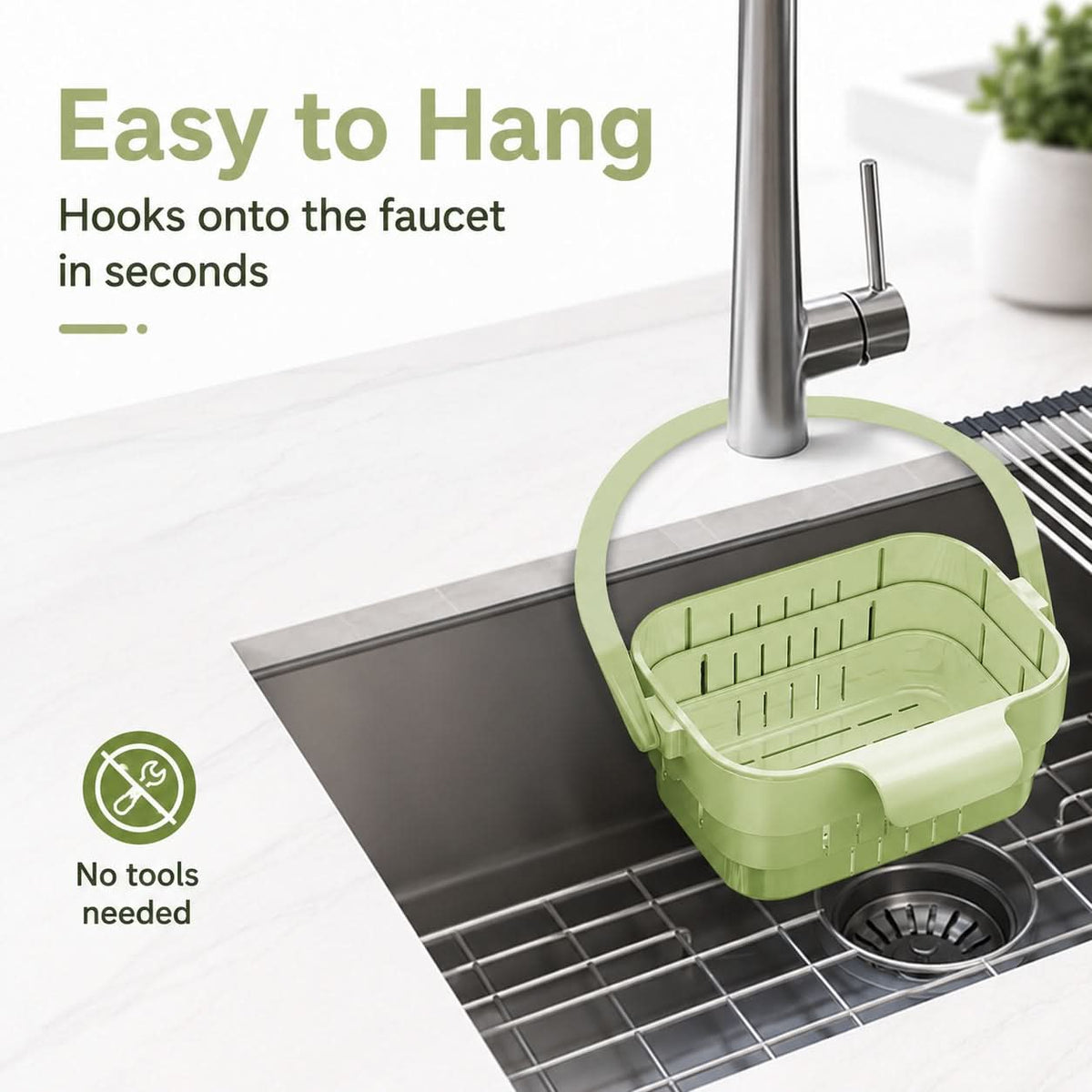 DRAINHOOK – Retractable Hanging Storage Colander for Convenient Organization